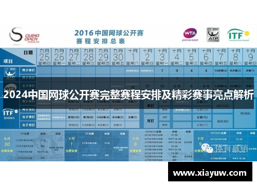 2024中国网球公开赛完整赛程安排及精彩赛事亮点解析 2024中国网球公开赛完整赛程安排及精彩赛事亮点解析